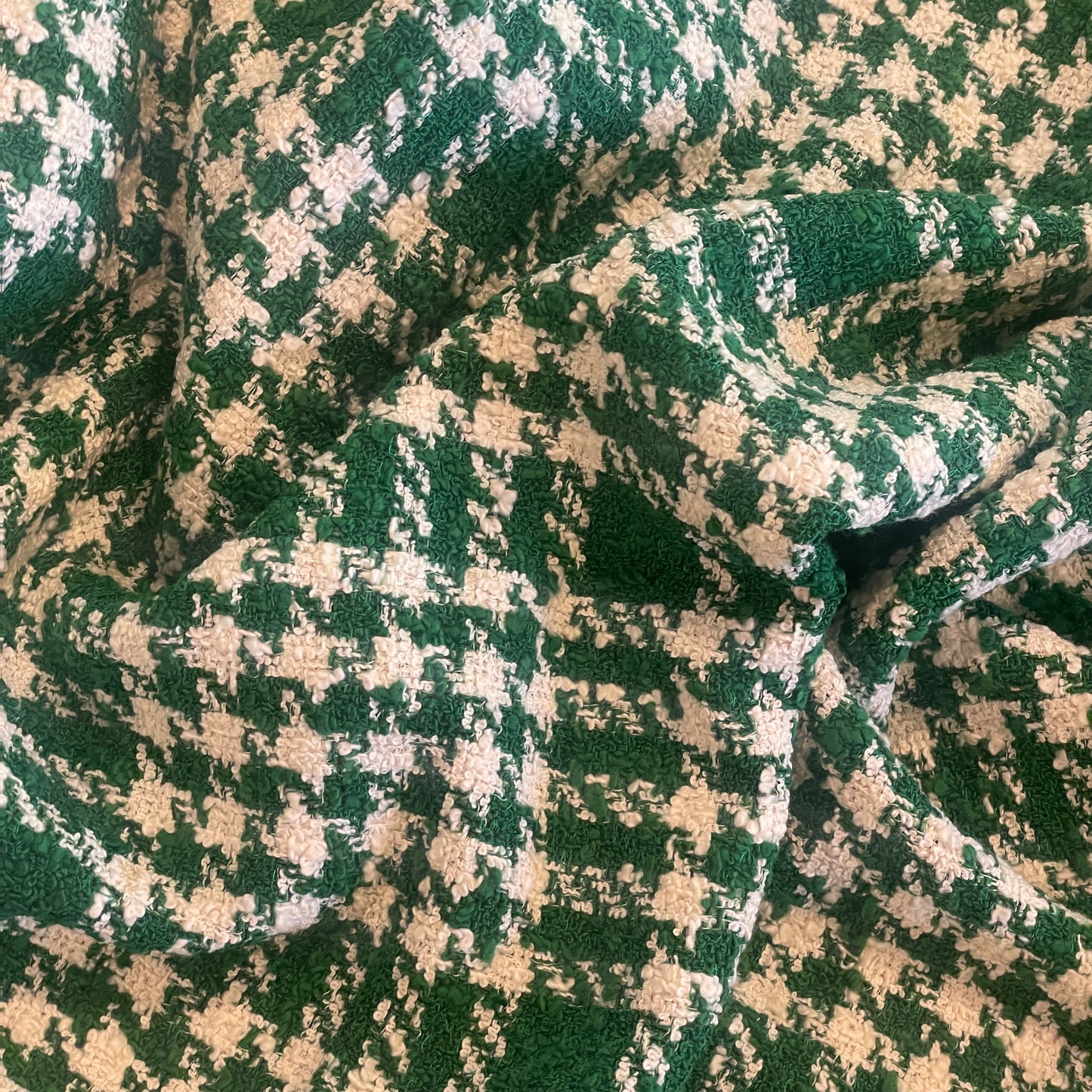 Emerald check soft drape boucle
