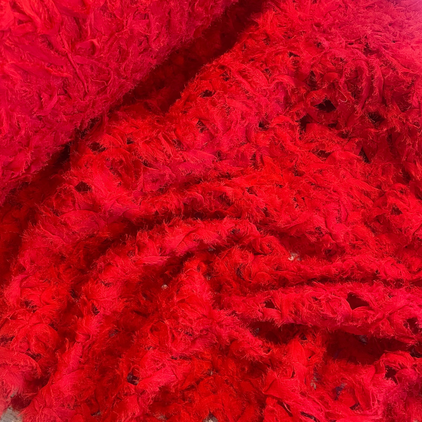 Red rose 3D Stitched Georgette