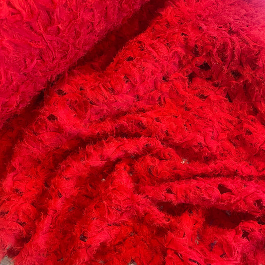 Red rose 3D Stitched Georgette