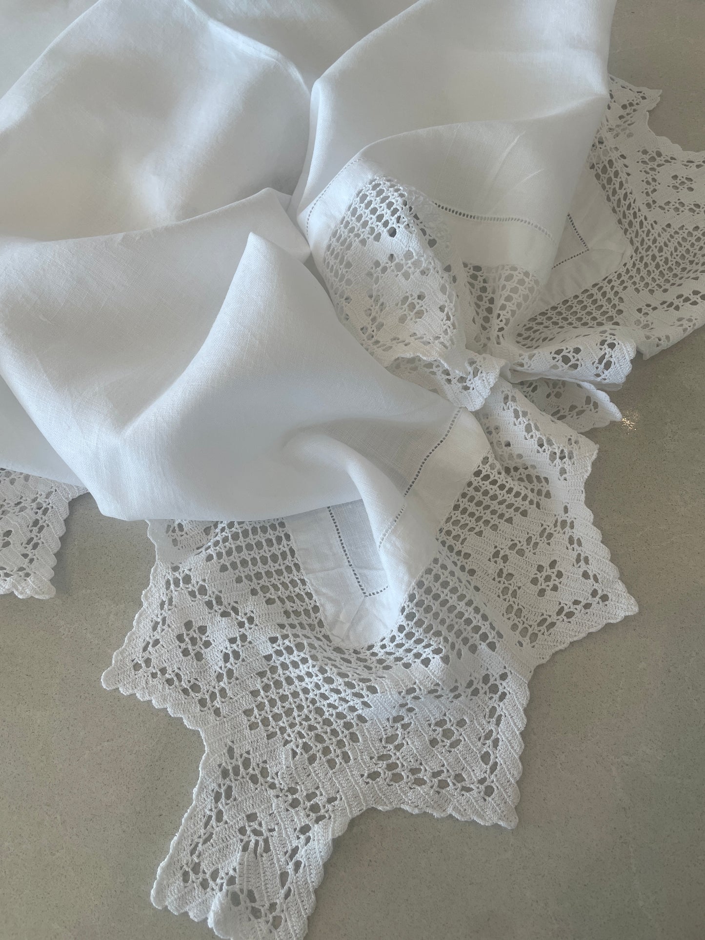 Antique crochet edge tea cloth