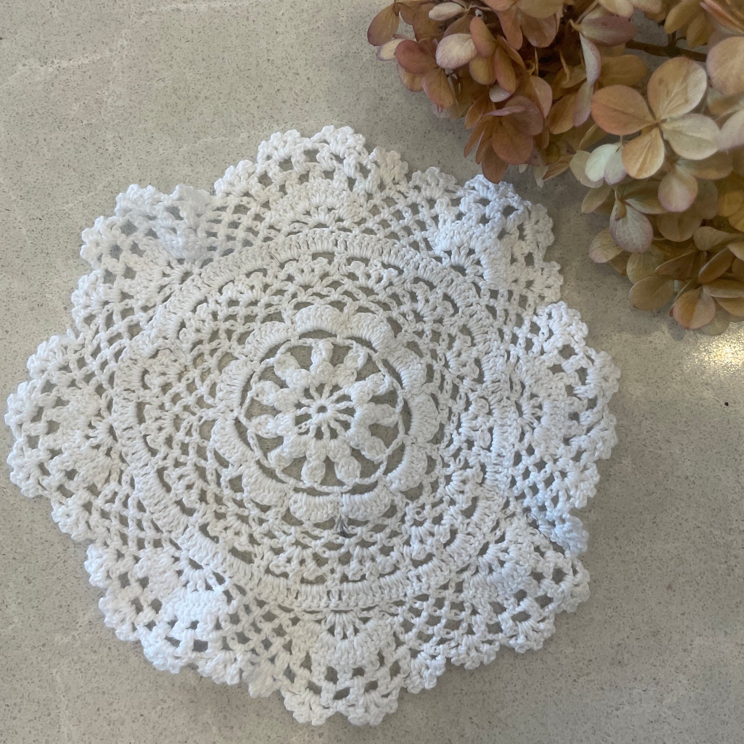 vintage white crochet doily #22