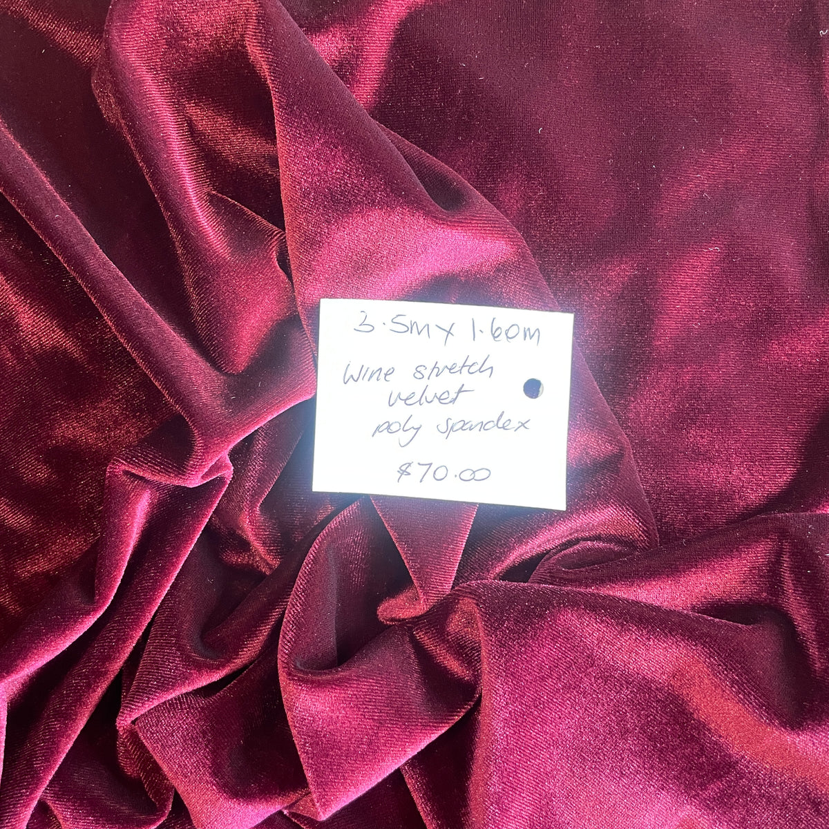 3.5m wine stretch velvet