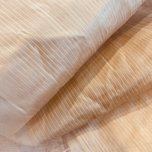 Caramel fine stitch pleated silk organza