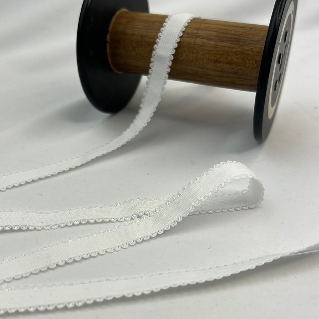 12mm white loop edge bralette strapping