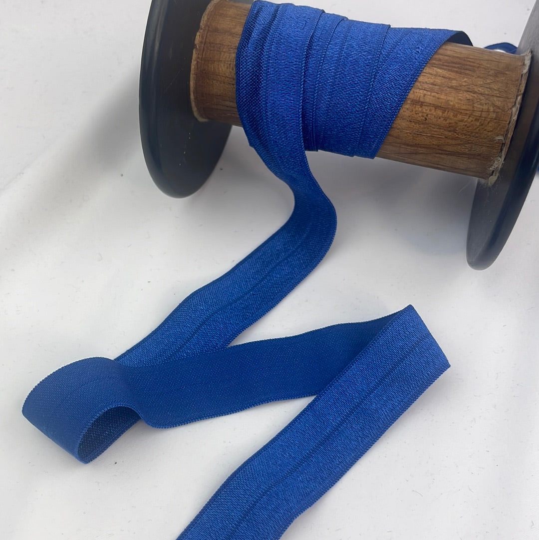 Light navy 20mm shiny foldover elastic