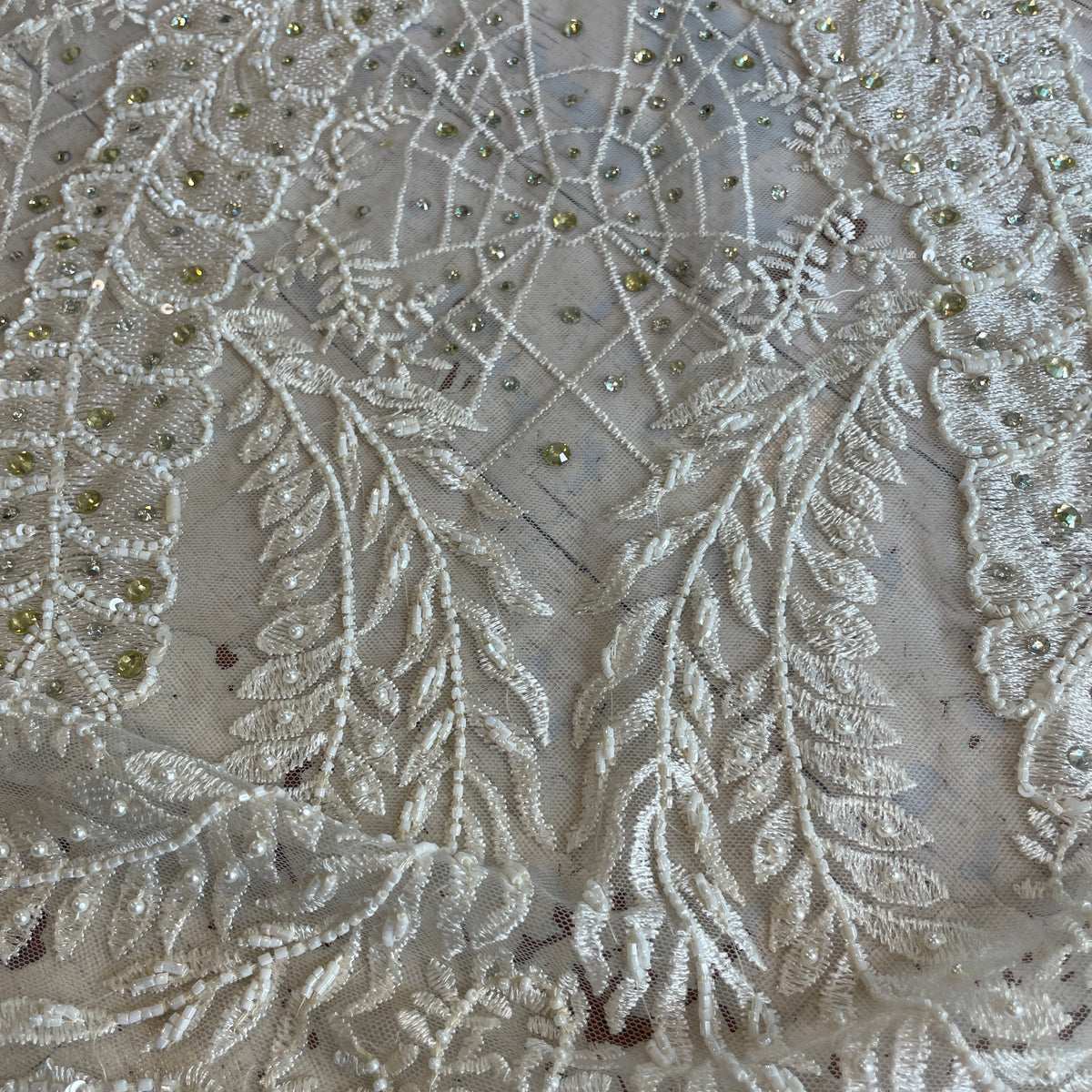 Garden webs beaded jewelled lace