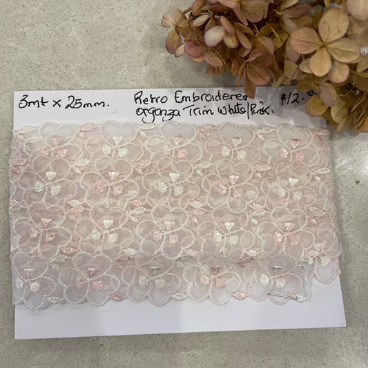 3m retro embroidered organza trim #61