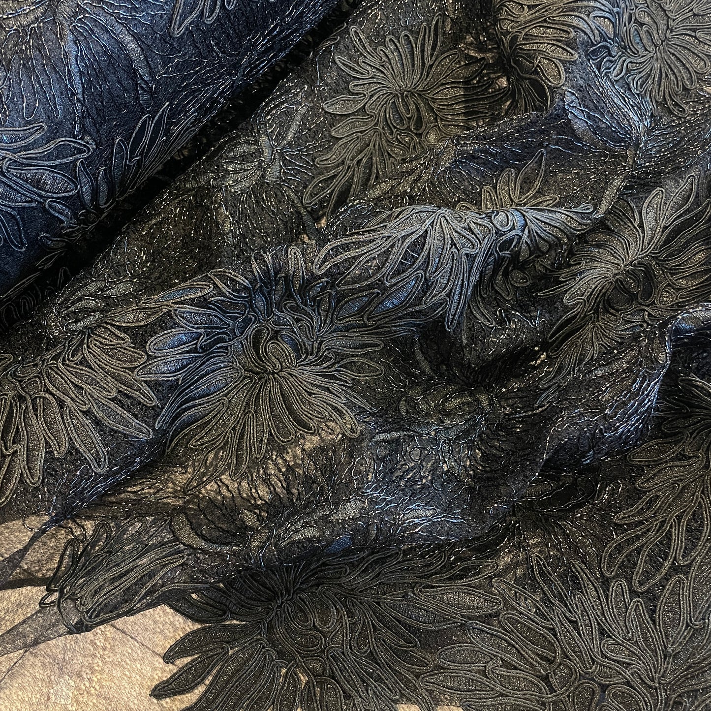 Protea embroidered corded mesh