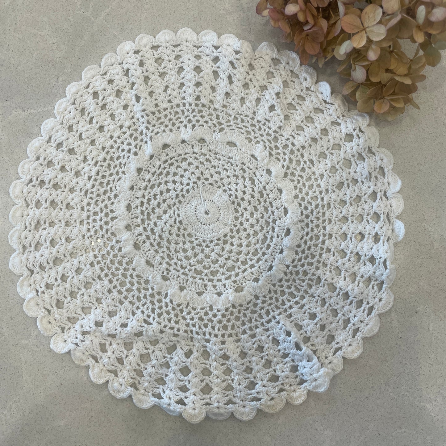 vintage white crochet doily #20