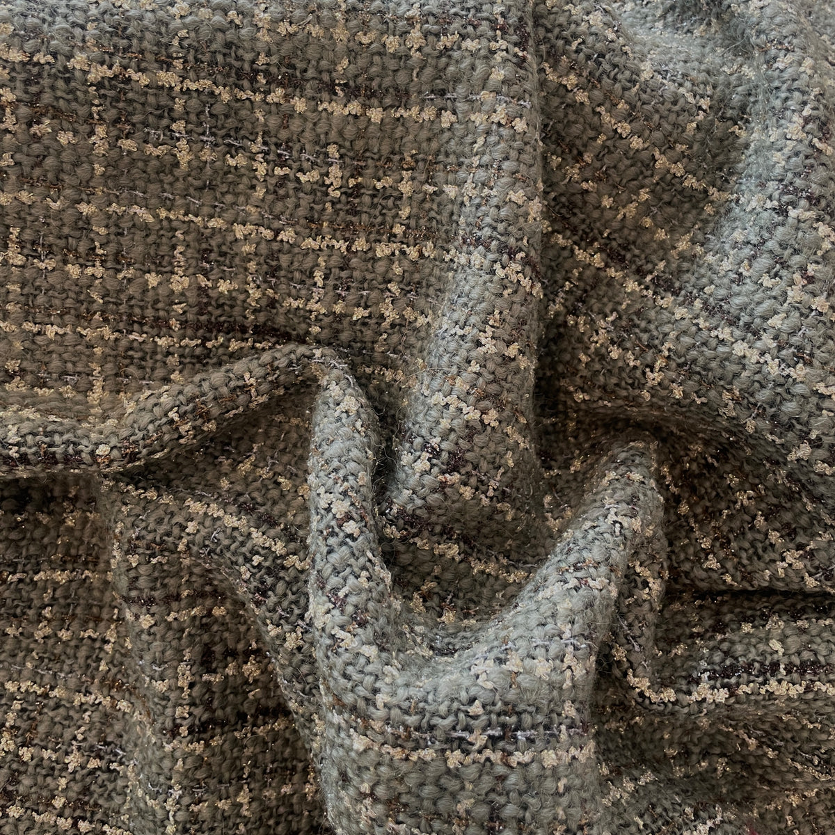 2.4m khaki lurex tweed coating
