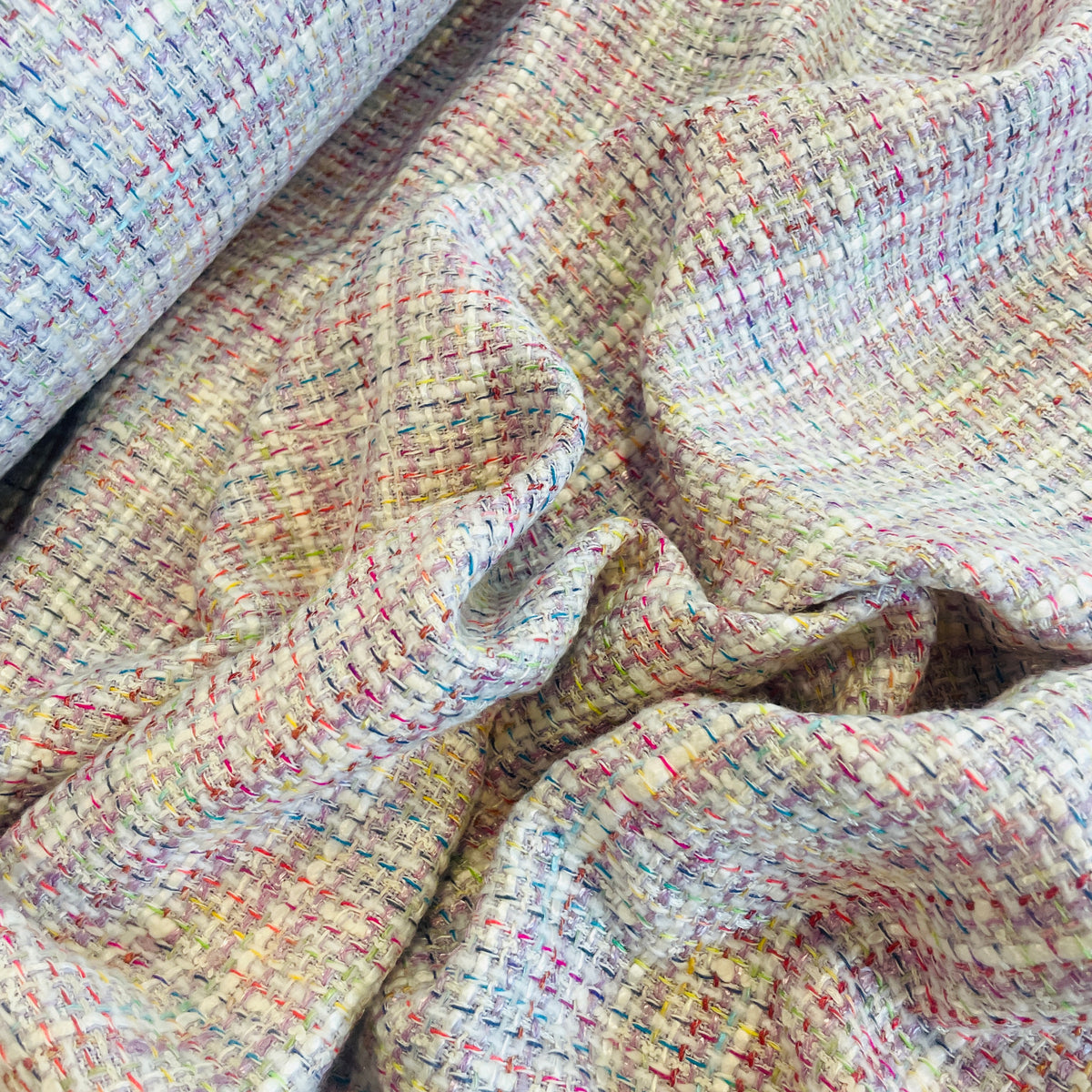 Pastel rainbow connection soft drape tweed