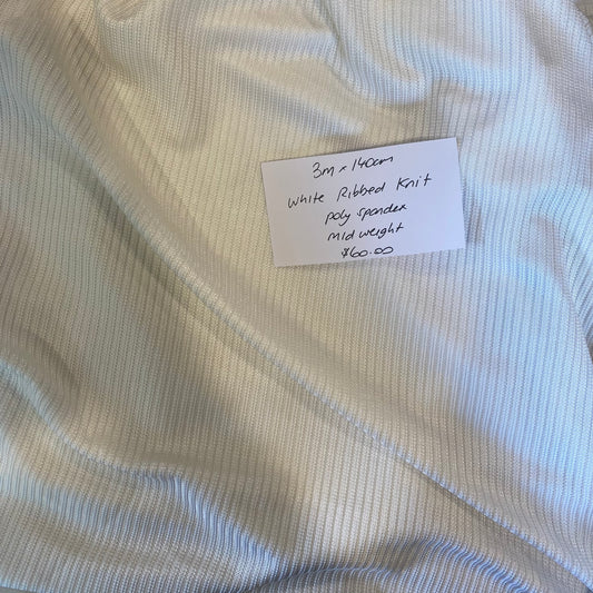 White ribbed knit