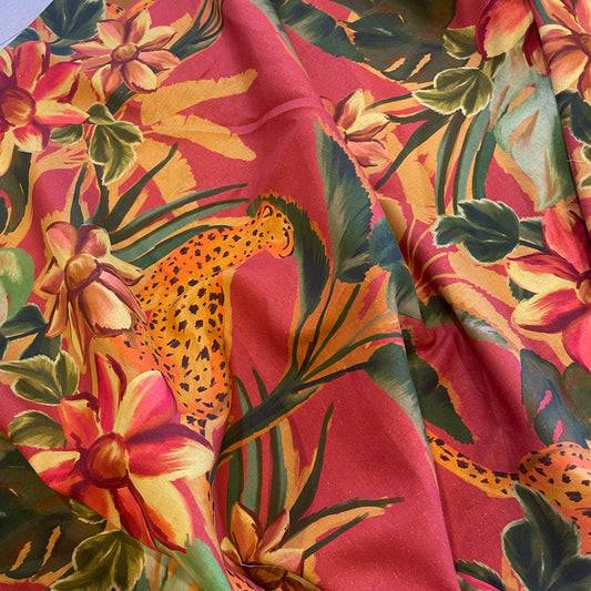 Cheetah linen viscose