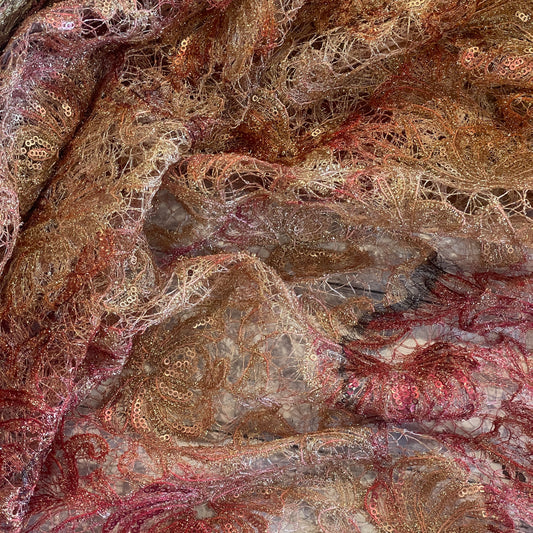 Desert sunset sequin spider web lace