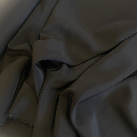 Matteo black silk crepe de chine