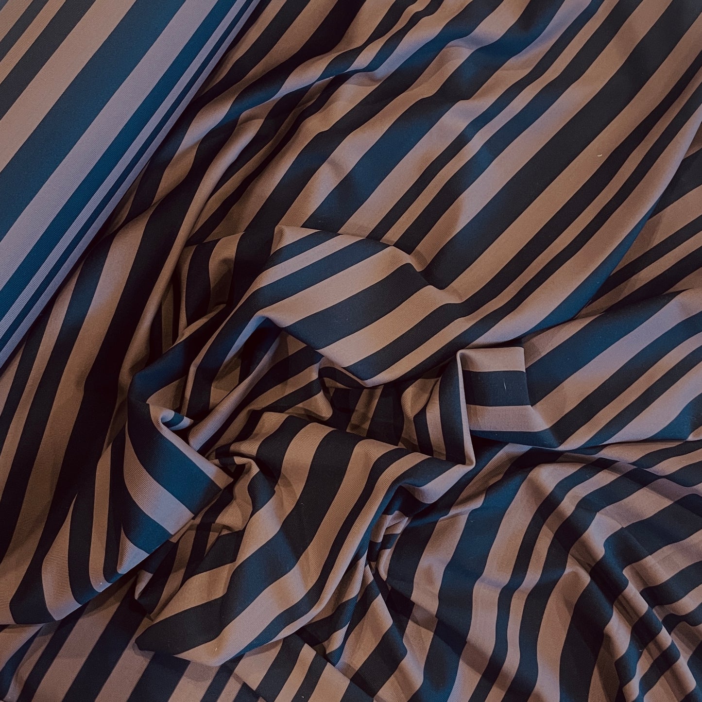 Latte stripe ultra stretch jersey