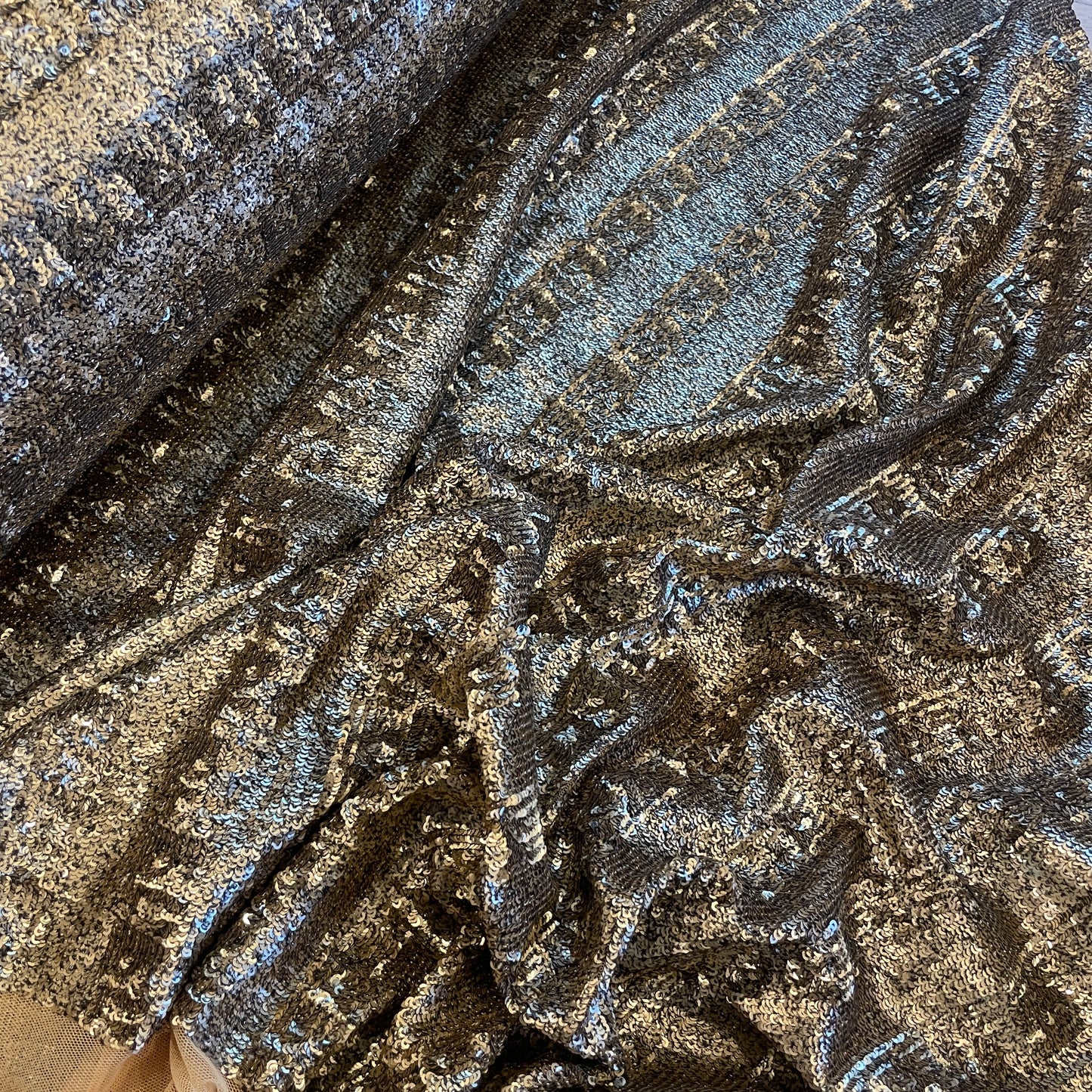 Gold bar sequin mesh