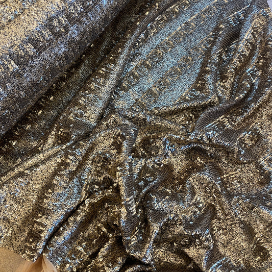 Gold bar sequin mesh