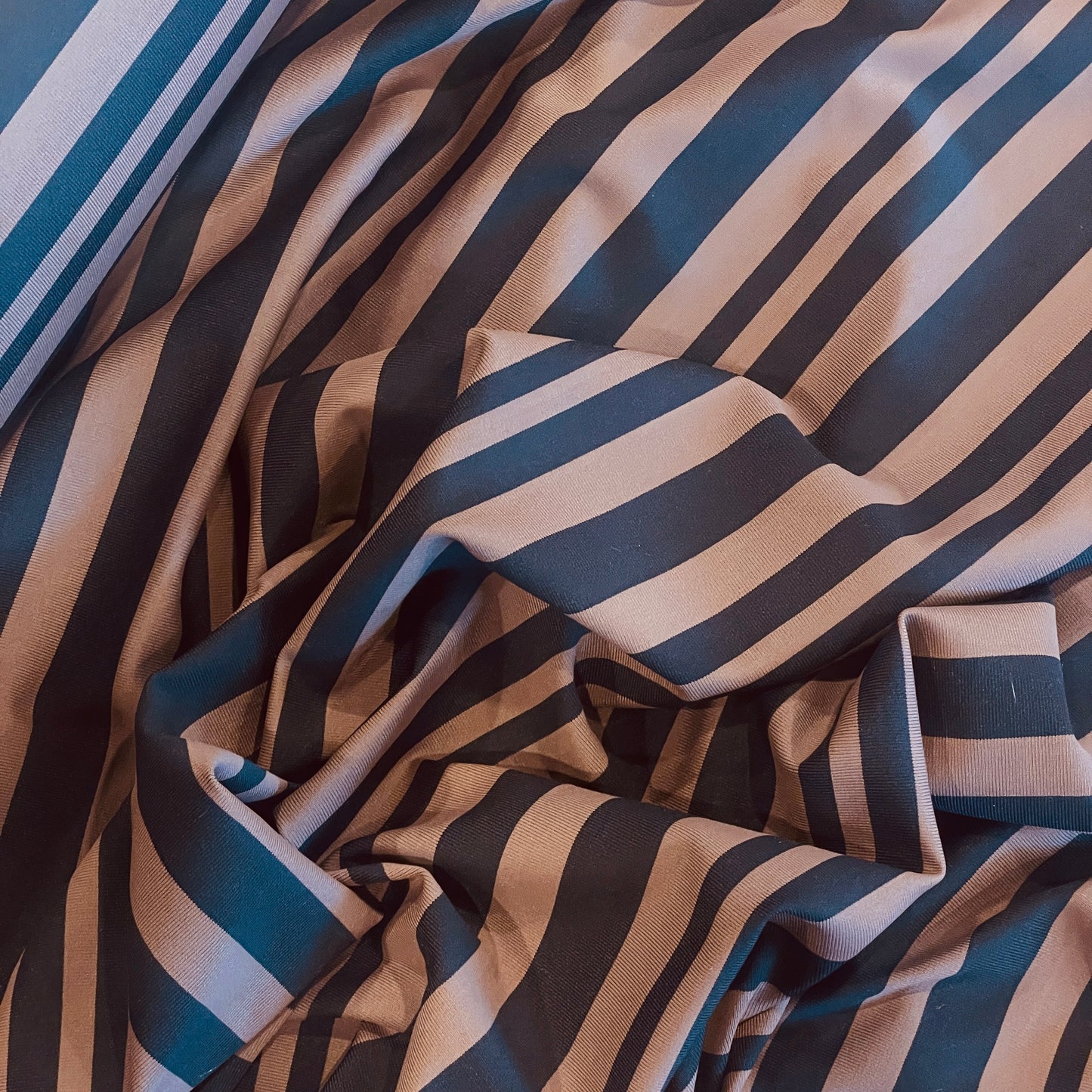 Latte stripe ultra stretch jersey