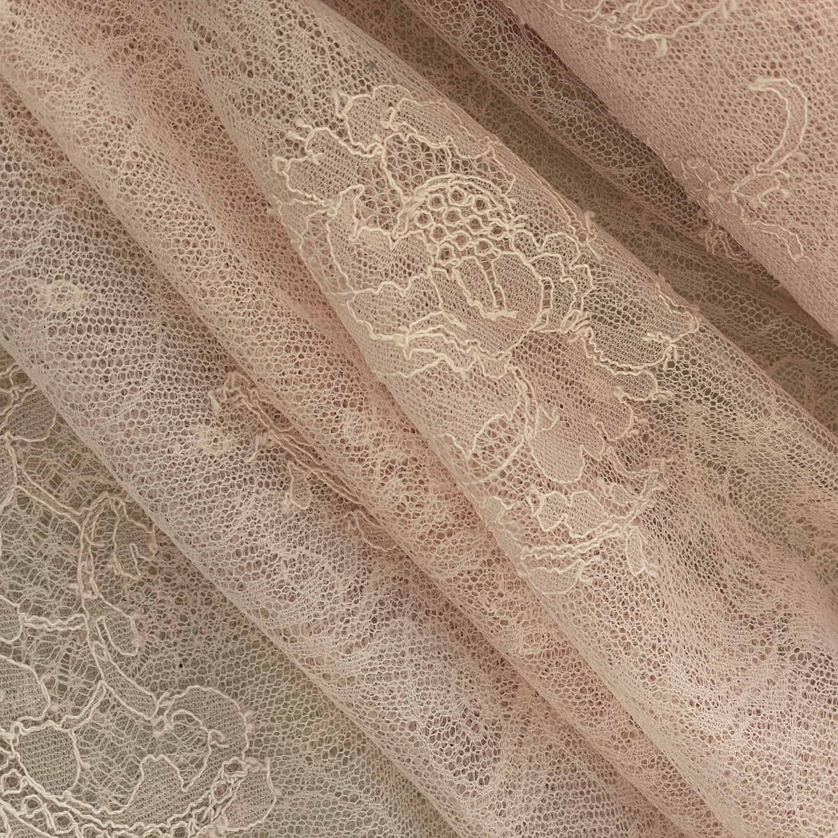 petal pink fine French lace