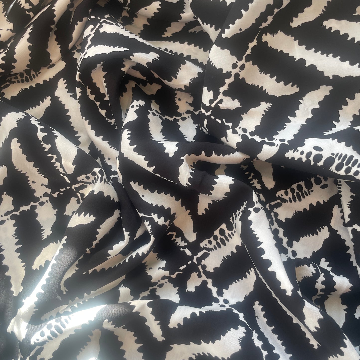 2.m black and white chevron viscose challis