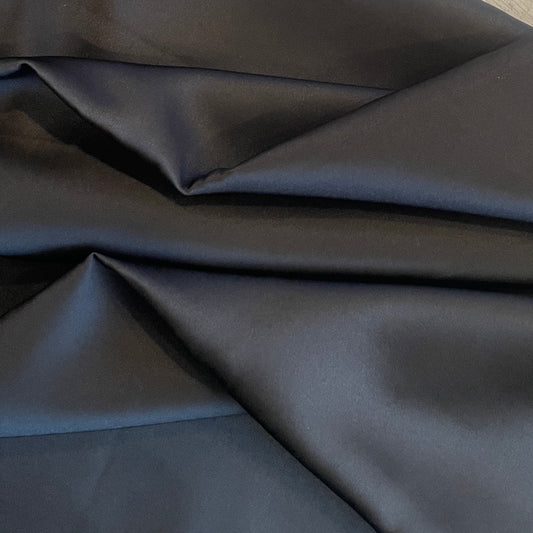1.3m black bonded satin