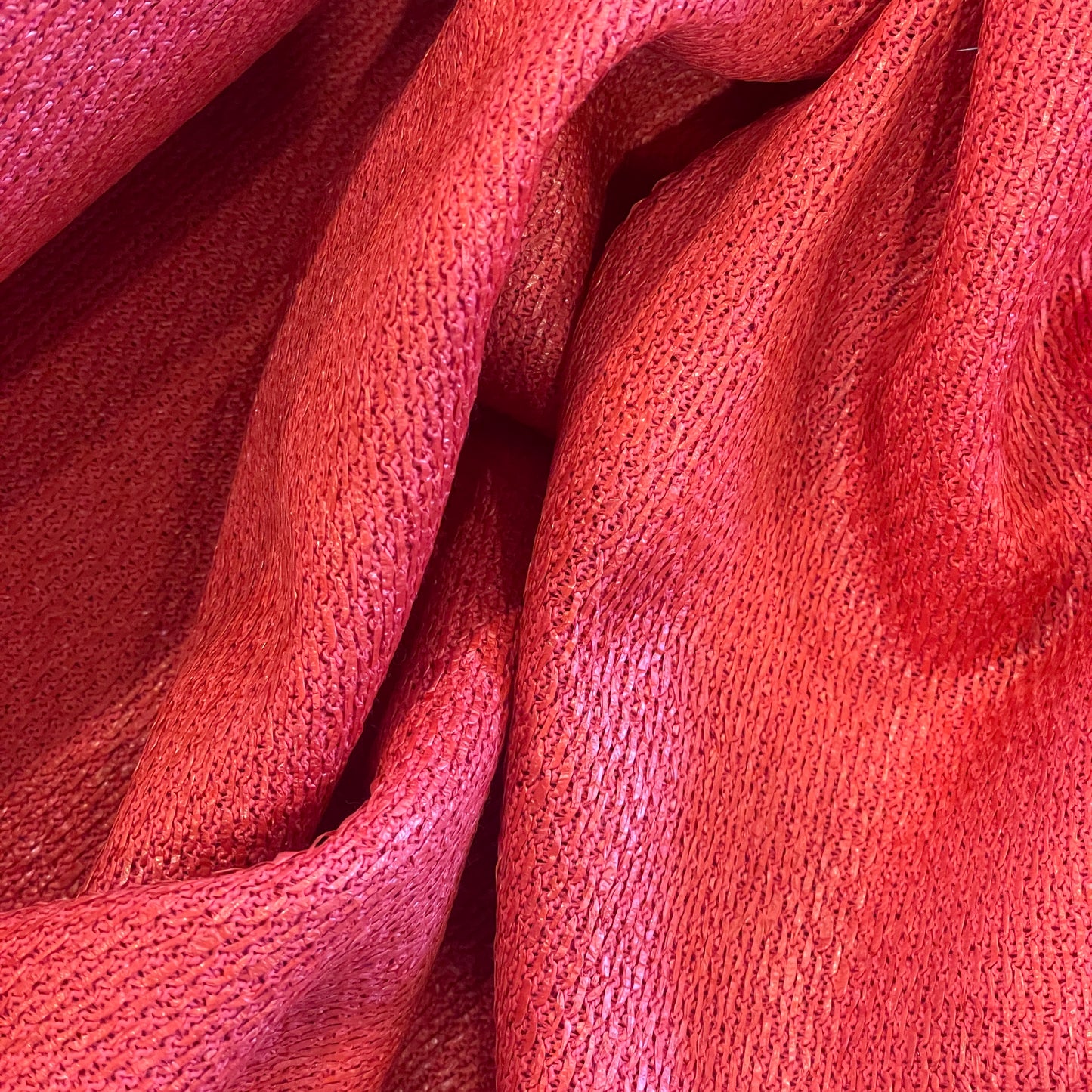 Raspberry Raffia Cotton Knit