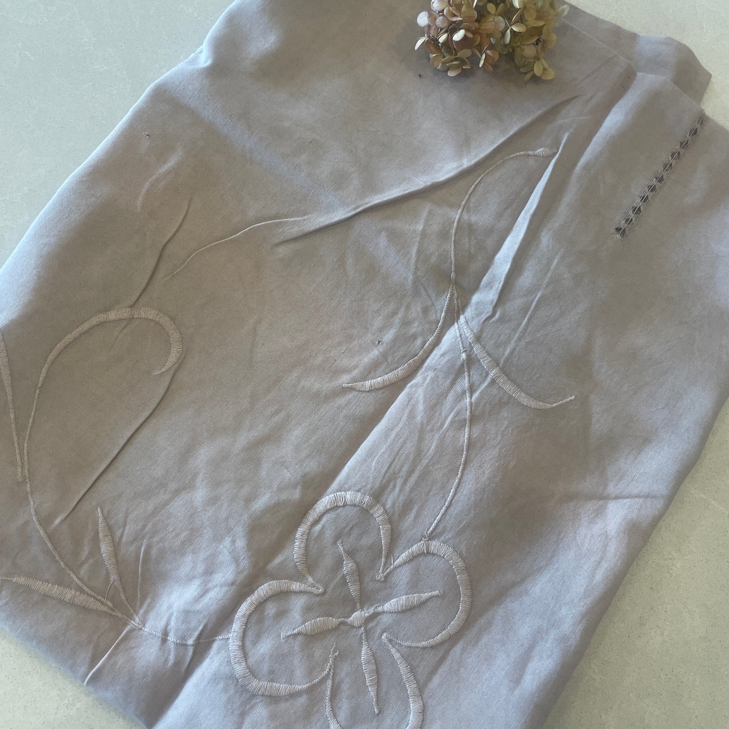 mocha hand dyed embroidered cotton