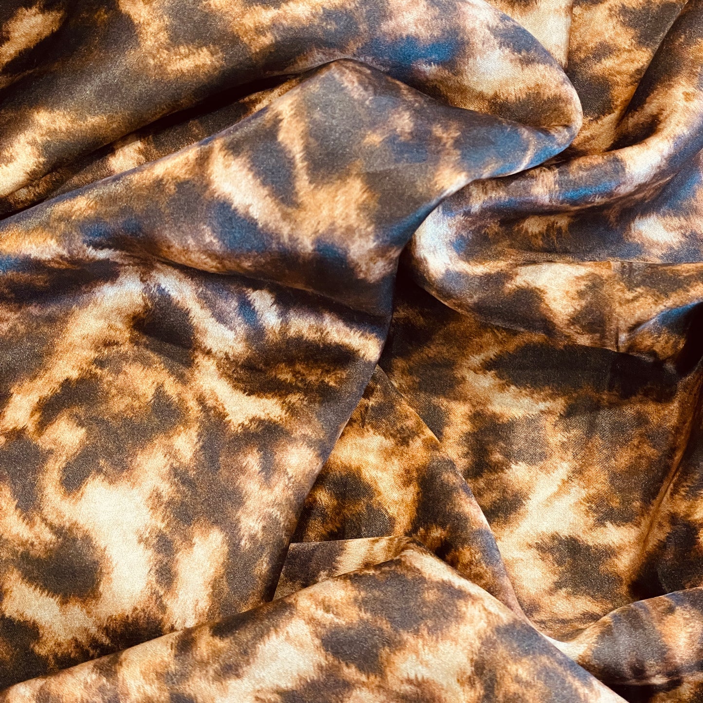 Roaming leopard silk satin
