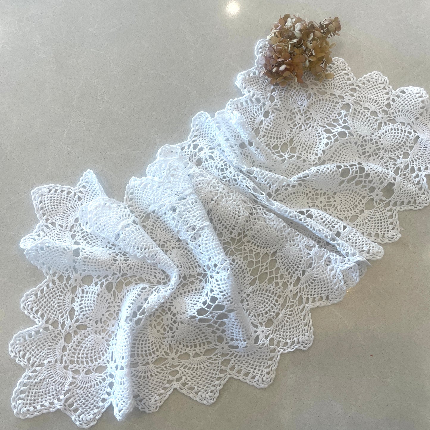 vintage crochet runner