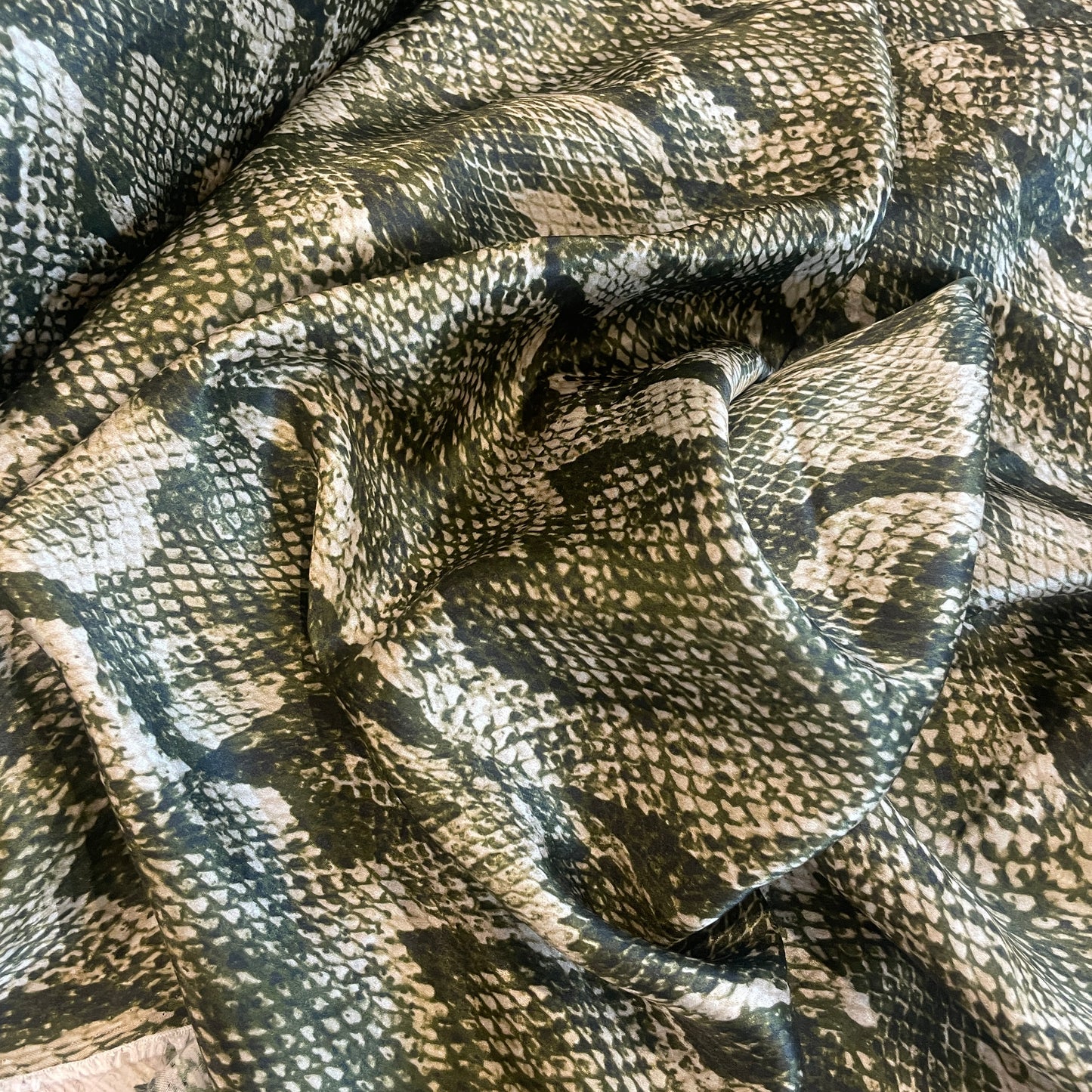 Olive serpent silk satin