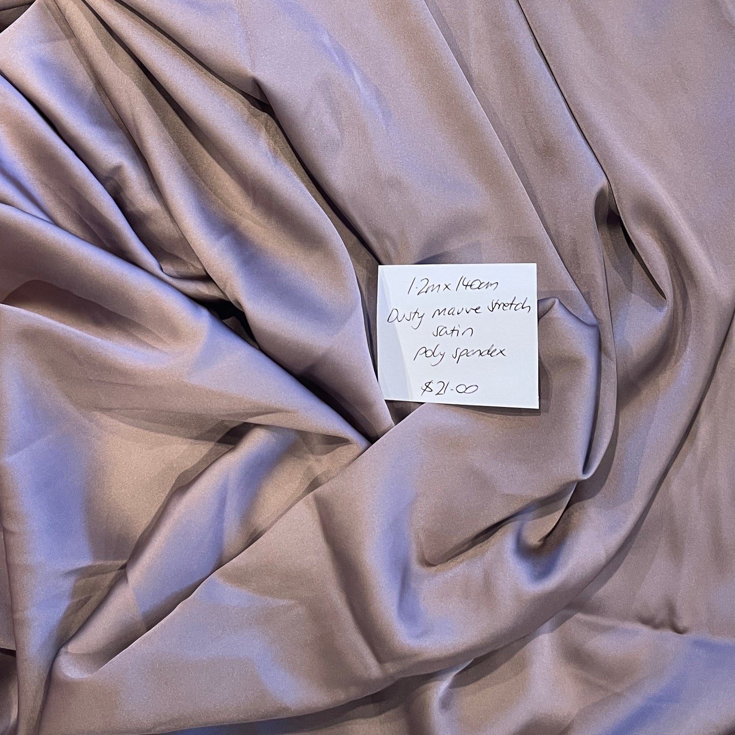 1.2m dusty mauve stretch satin