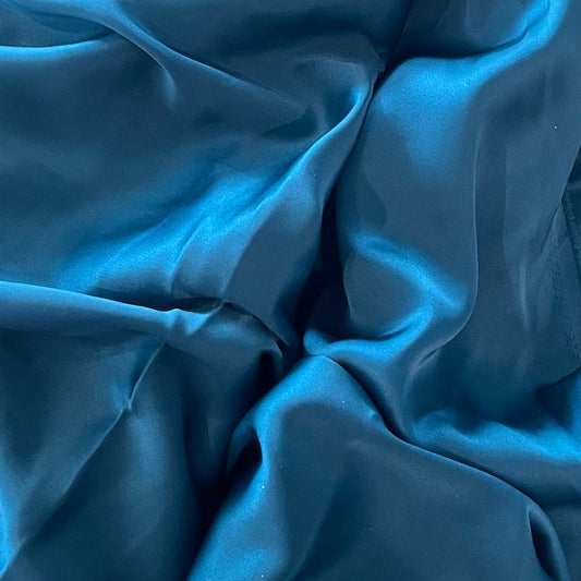 2.9m deep teal luxe drape double face satin