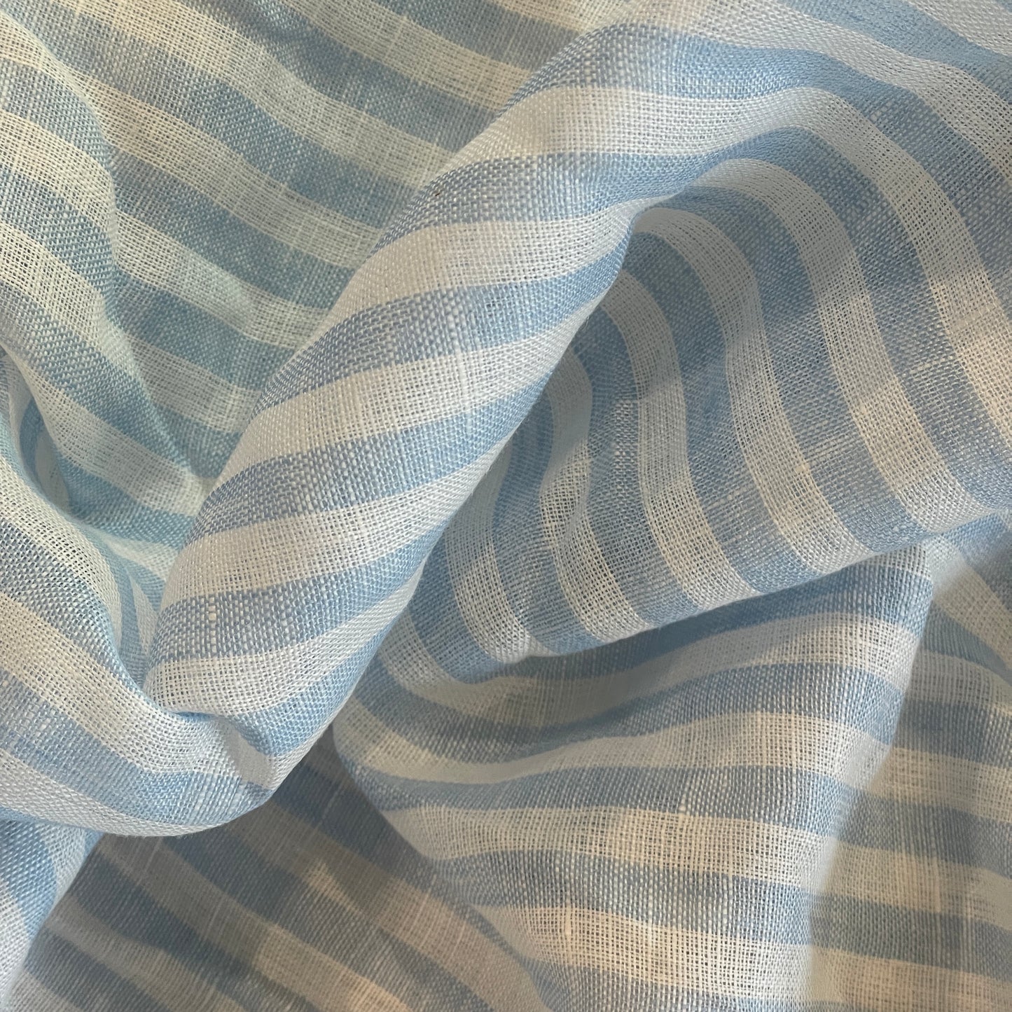 Sky blue stripe lightweight linen