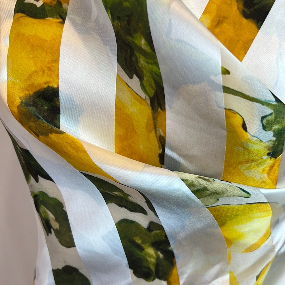 Lemon Zest Silk Organza Stripe