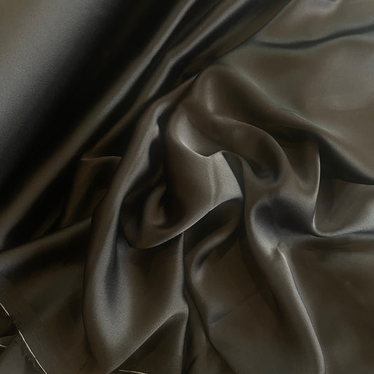 Boston black stretch luxe drape satin