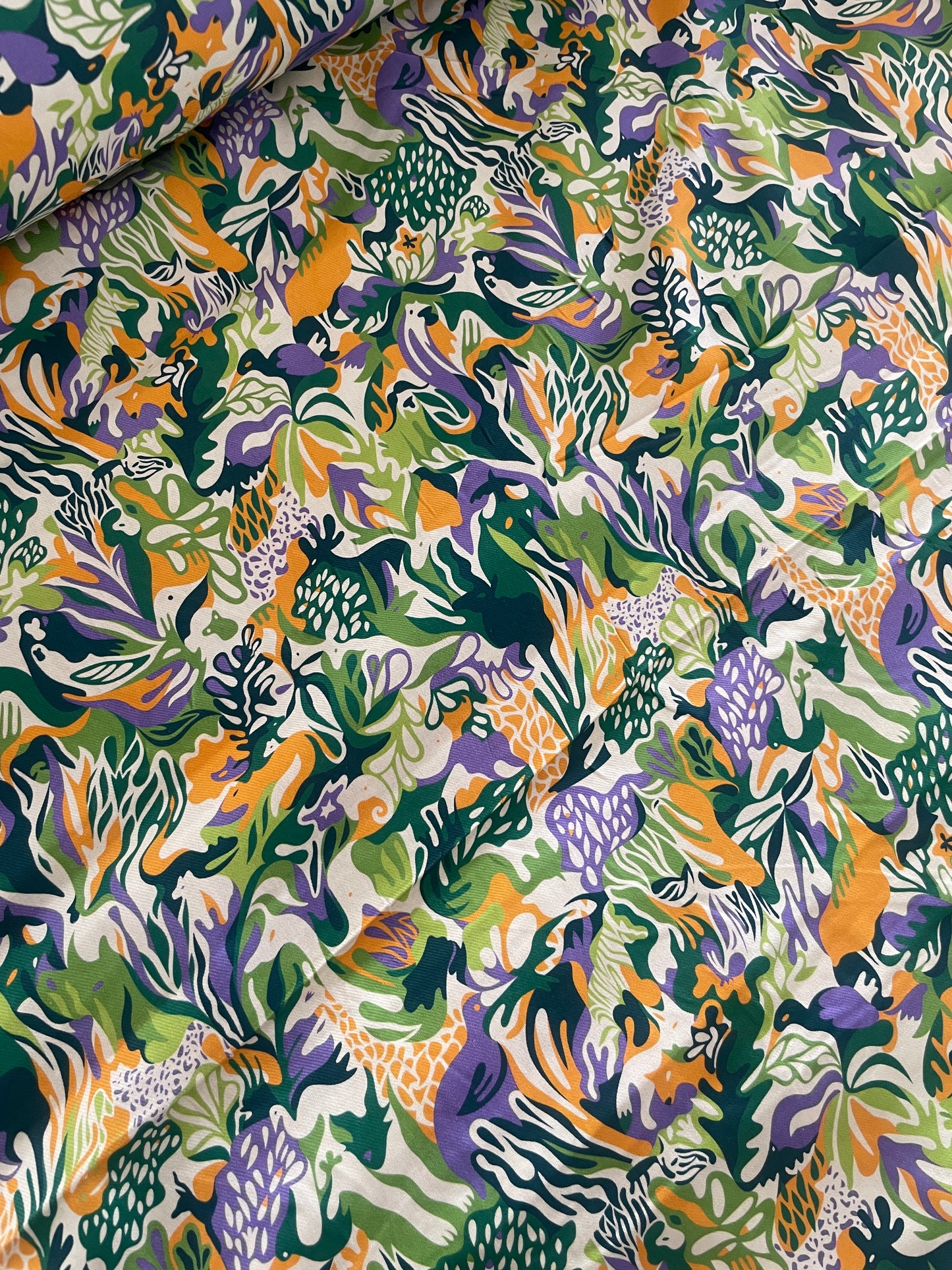 Jungle shadows cotton twill