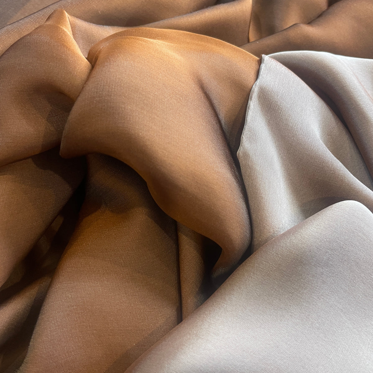 Chocolate plum shot silk smooth touch double georgette