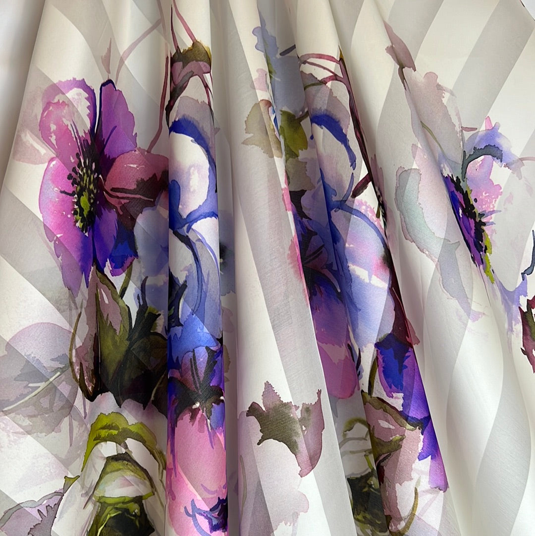 Bold Bouquet Silk Organza Stripe