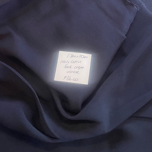1.8m navy satin back crepe