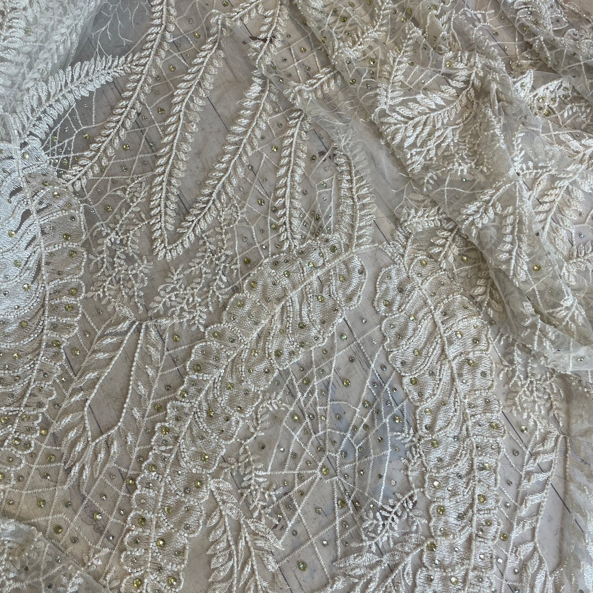 Garden webs beaded jewelled lace