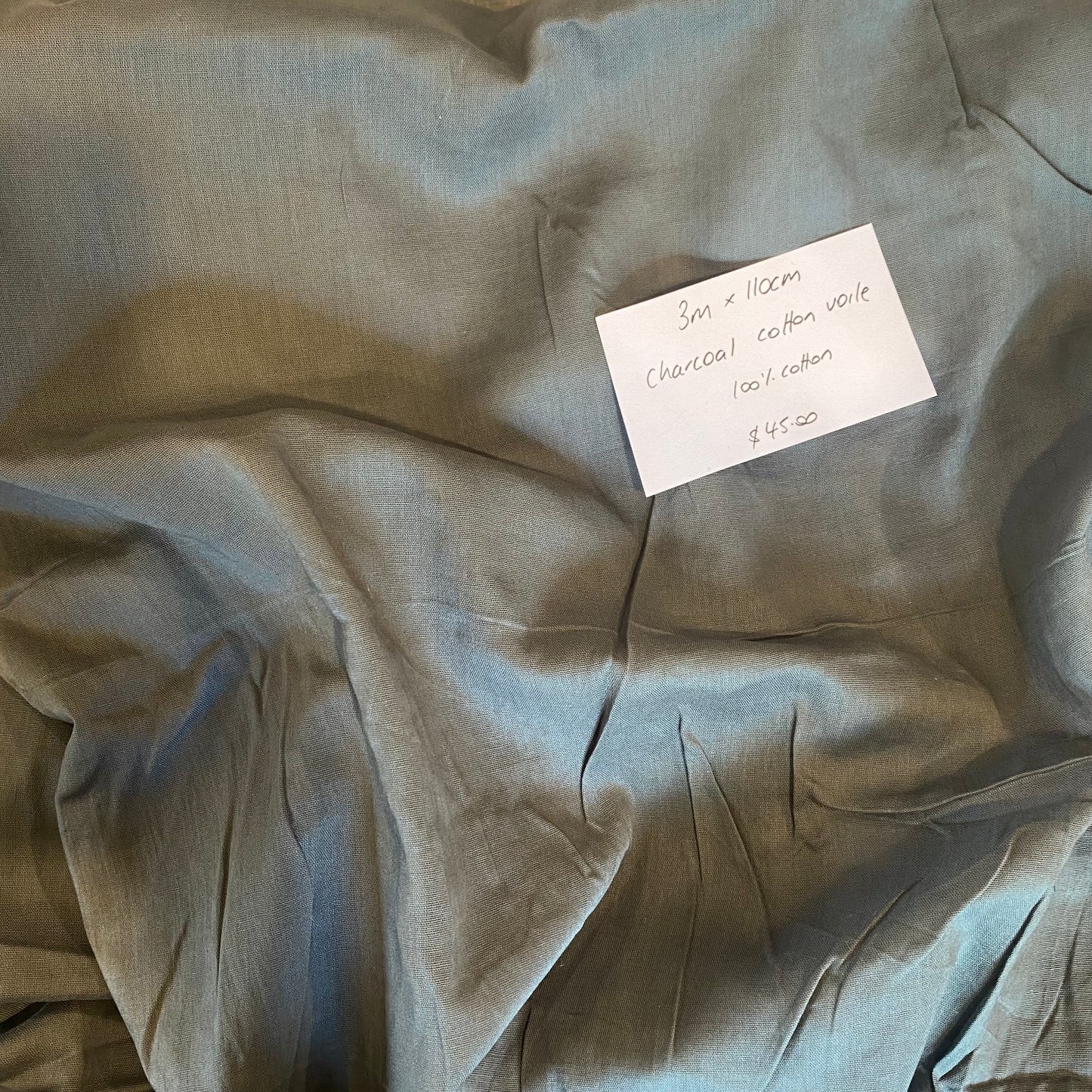 Charcoal cotton voile