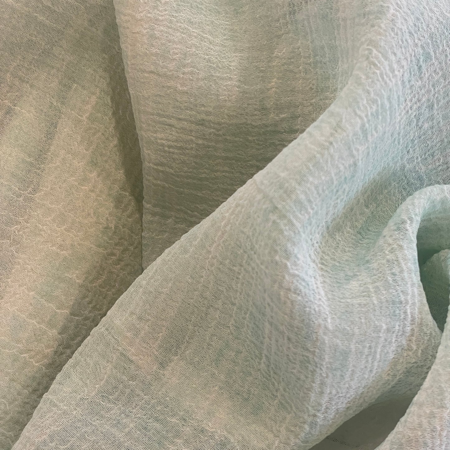 Mint haze crinkle viscose linen gauze