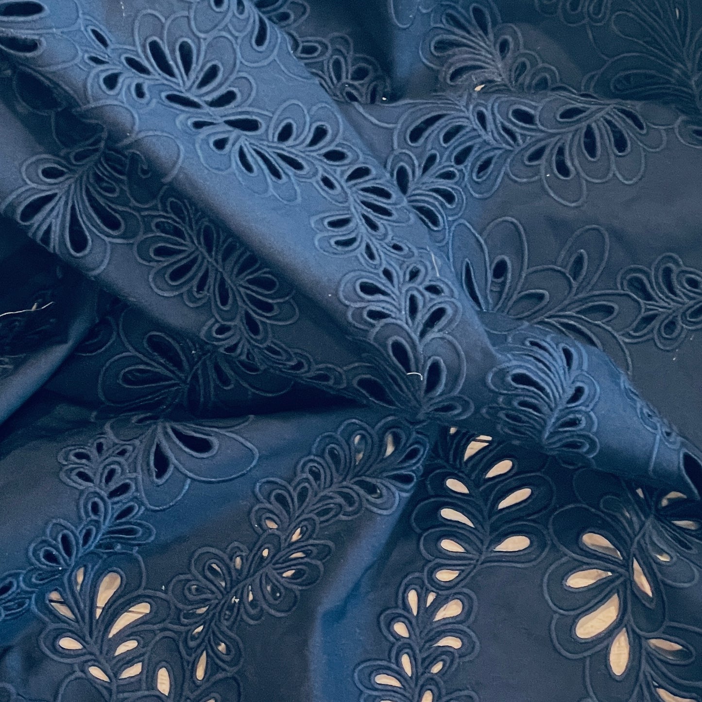 Fleur navy embroidered cotton