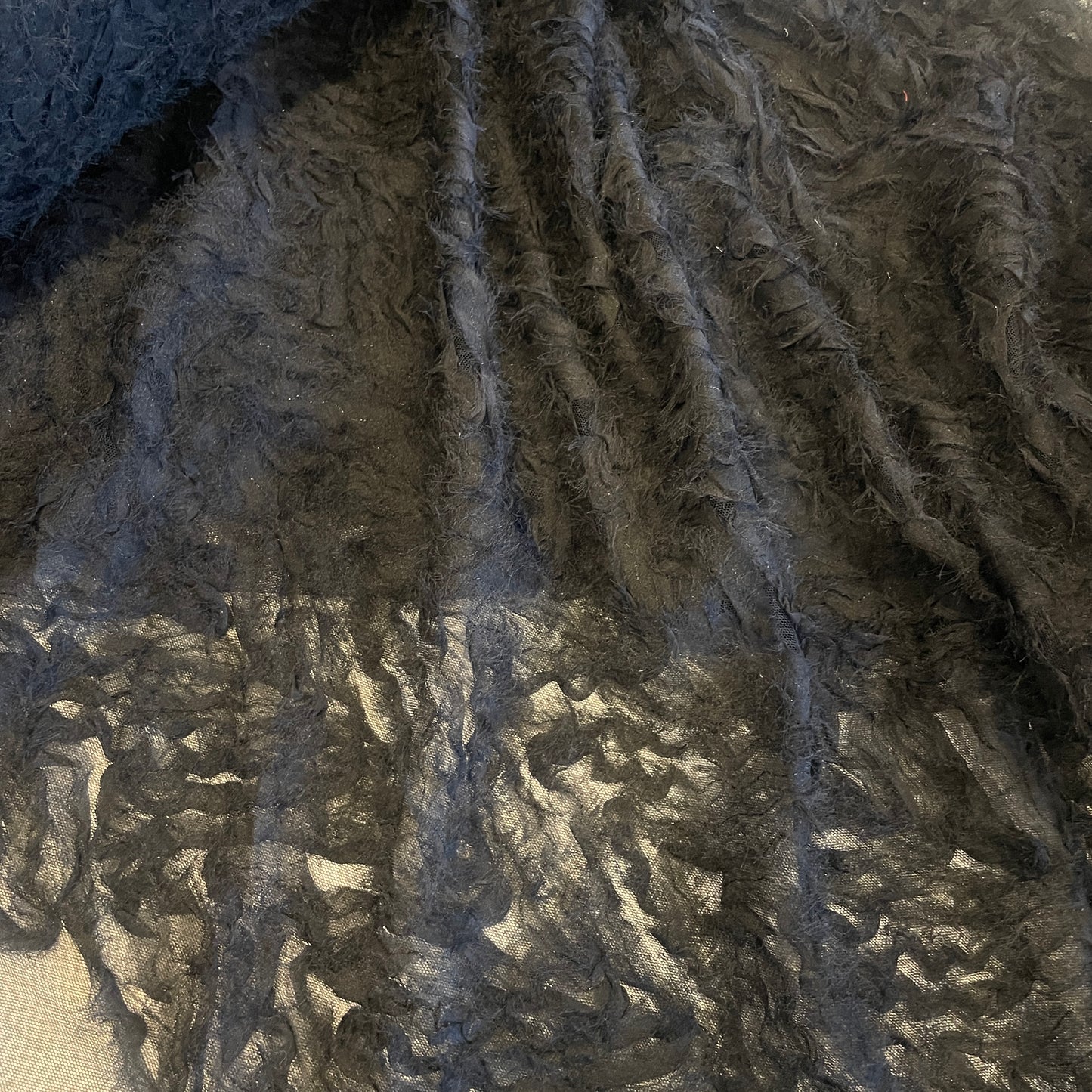 Black stitched georgette tulle