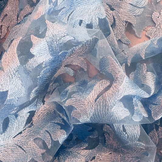Ice sculpture embroidered tulle