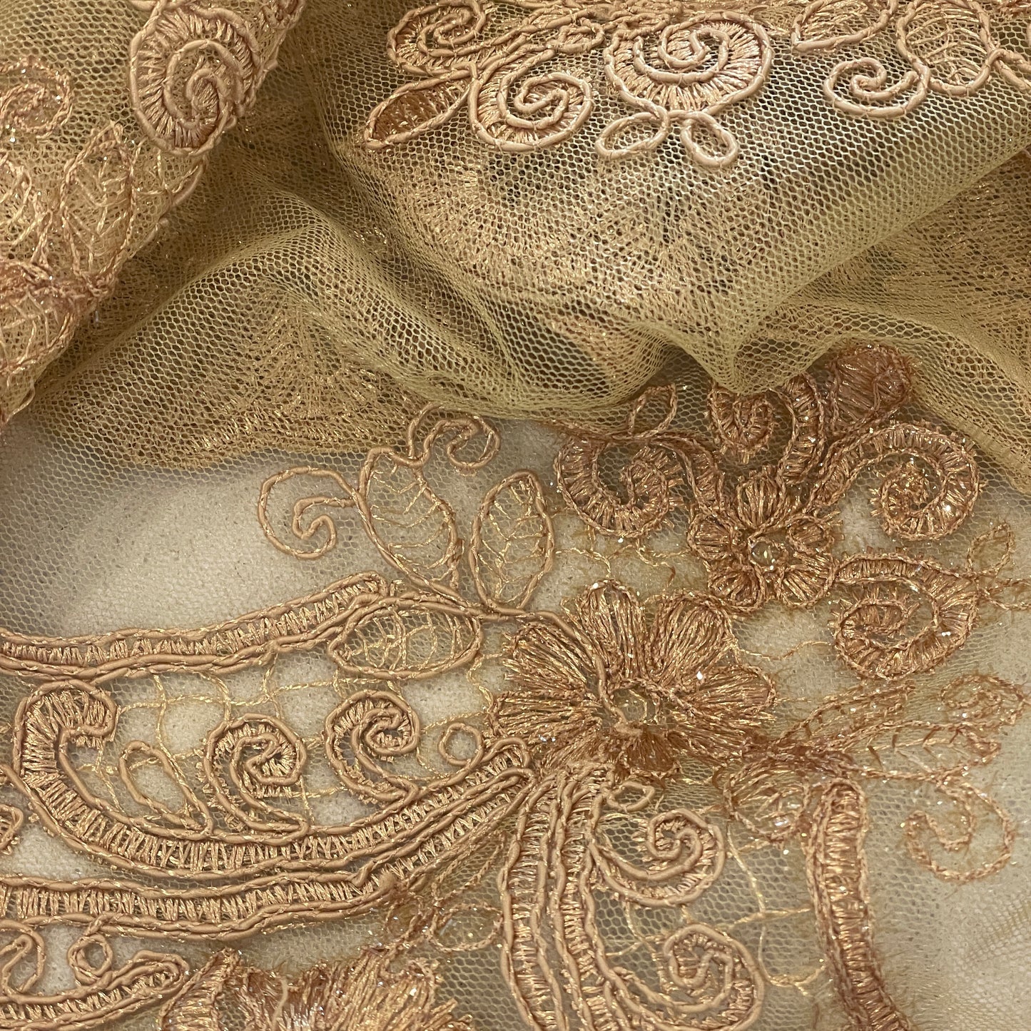Saskia metallic corded lace