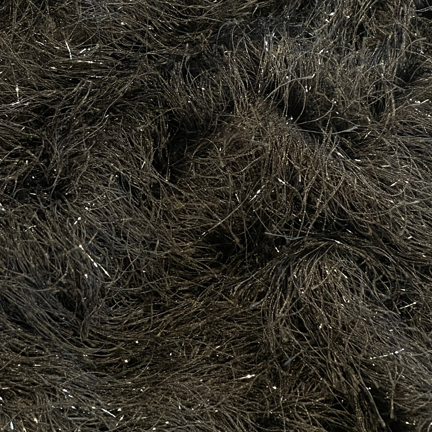 Midnight black shaggy lurex knit