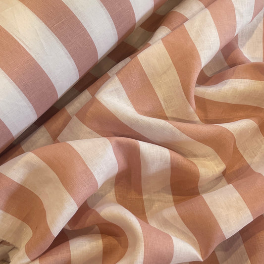Salmon stripe linen