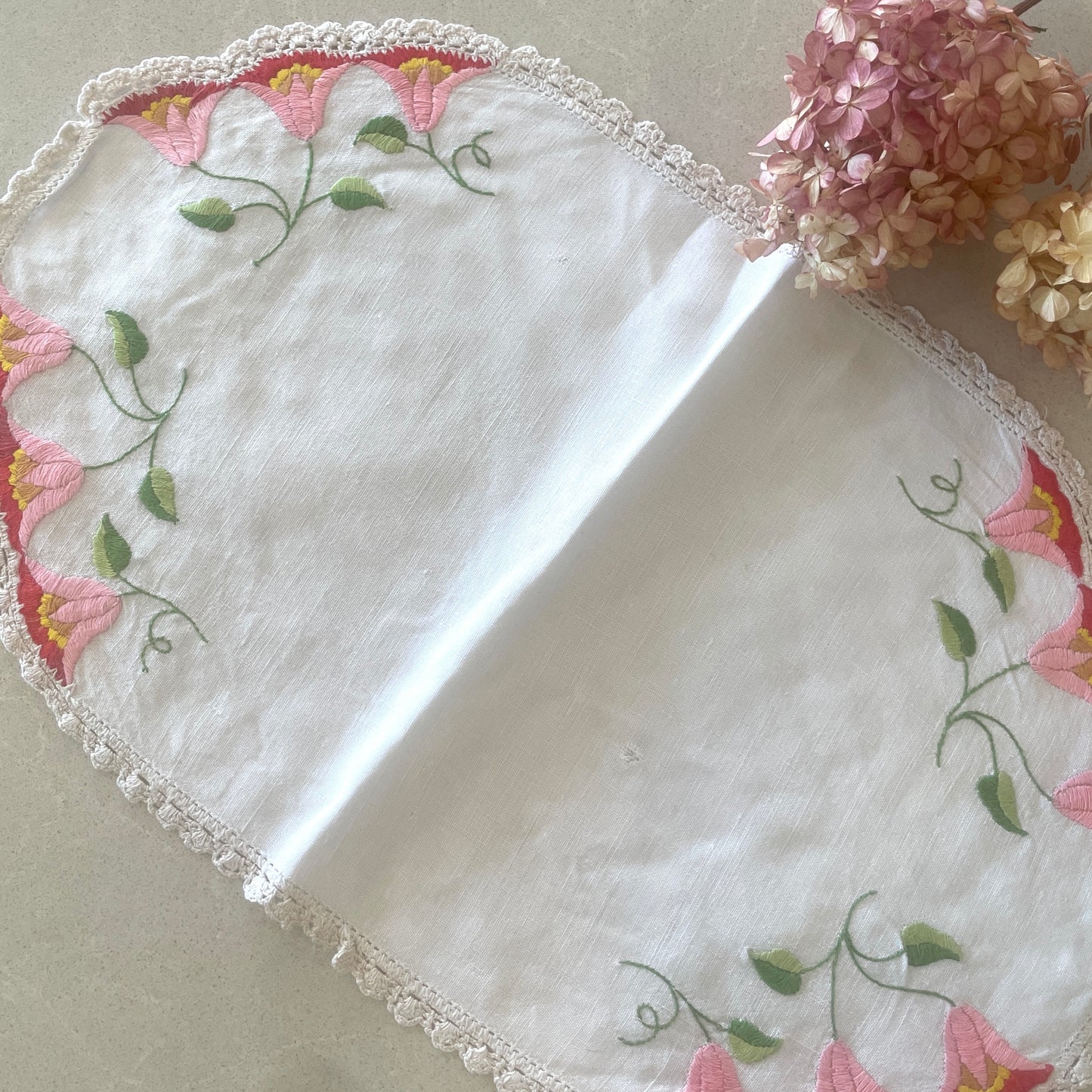 vintage embroidered table centre